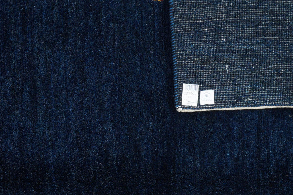 GABBEH-TEPPICH handgeknüpft Blau 226/173 cm Schurwolle - Blau, Textil (173/226cm) - Looma