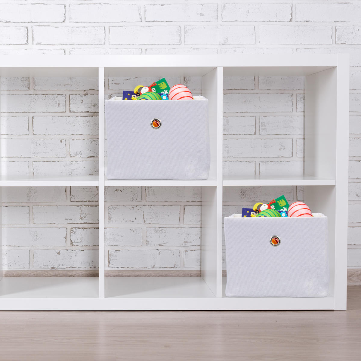 2XAUFBEWAHRUNGSBOX - Anthrazit, Papier/Textil (20.5/16/25cm) - Relaxdays