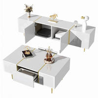 WOHNZIMMER-SET TV-Schrank und Couchtisch Hochglanz Weiß 2-tlg. - Weiß, Holzwerkstoff (60/41.5/100cm) - Beauniv