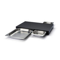 MULTIFUNKTIONSBRETT mit 3 Edelstahl-Schubladen, Schwarz, 49.5 x 32.6 cm, - Schwarz, Holz (50/80cm) - Continenta