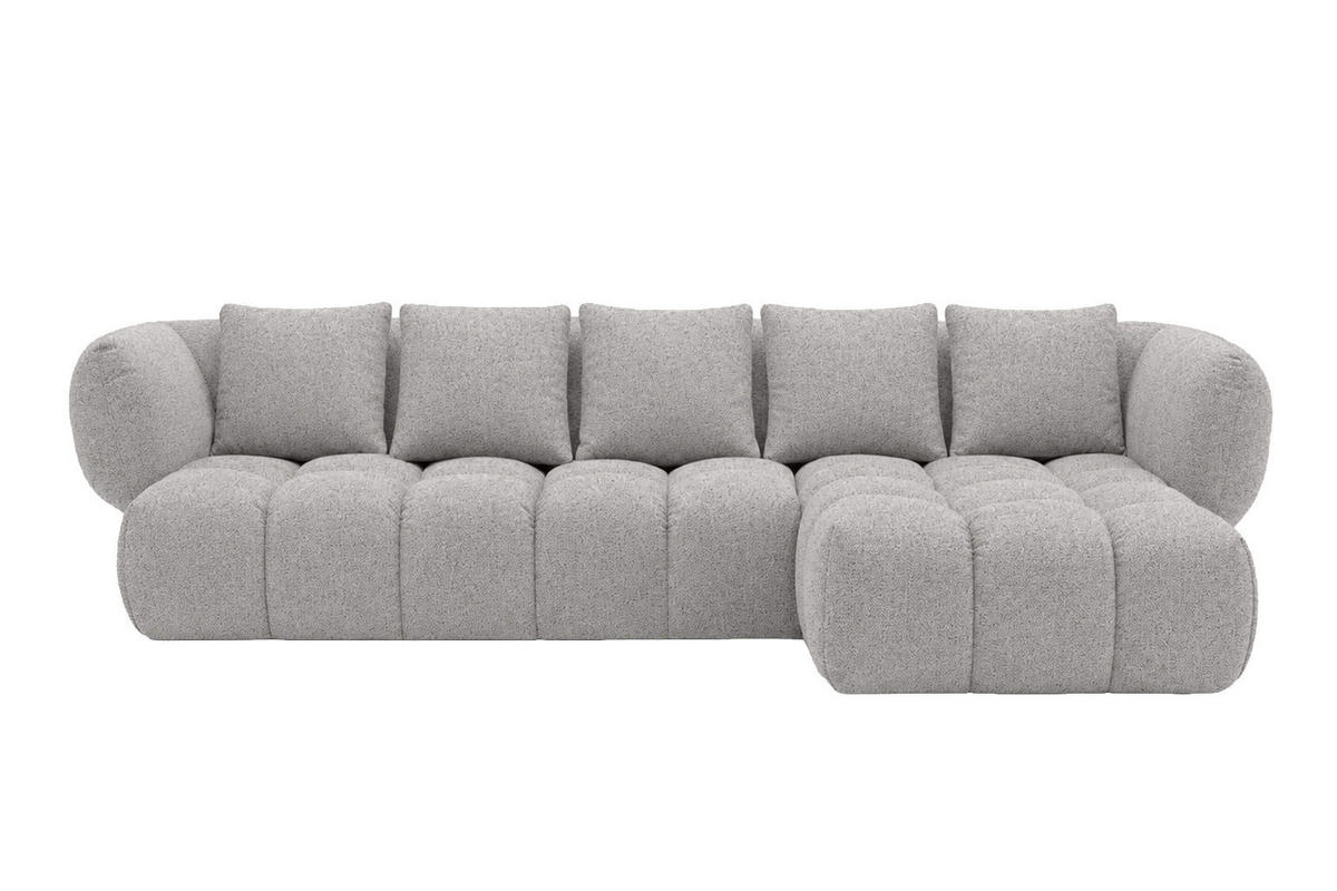ROHOVÁ SEDAČKA ve tvaru L, žinylková tkanina Puente, Béžová, Pravá strana, SEVIO L - béžová, dřevo (242/175cm) - Kaiser Möbel