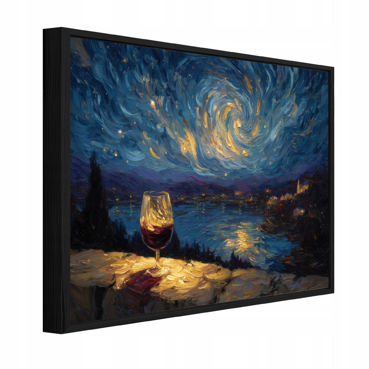 BILDER mit Rahmen Landschaft Landschaft Blau 120x80 cm - Multicolor, Holzwerkstoff (120/80cm) - Wallarena