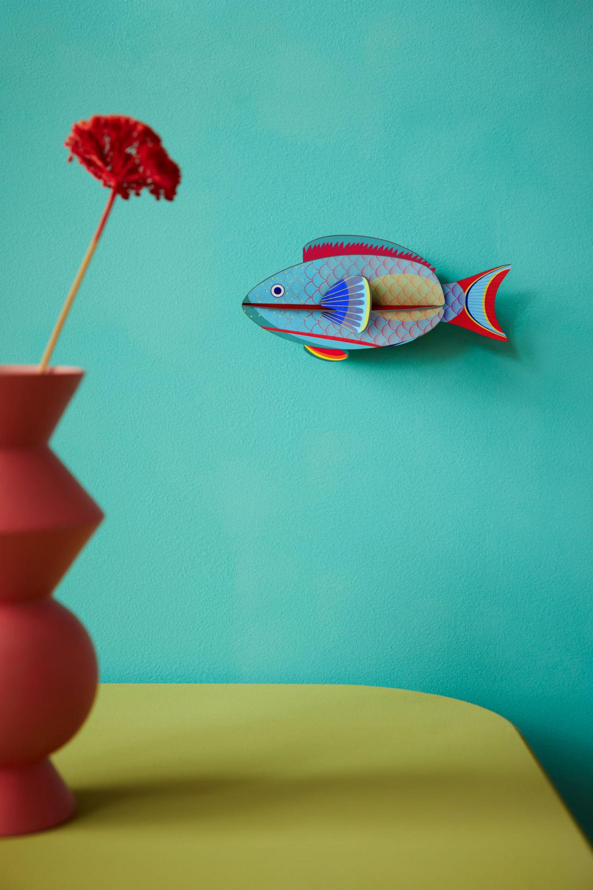 WANDSKULPTUR Bunt 6/7 cm - Multicolor, Wellpappe (6/7/16cm) - Studio Roof