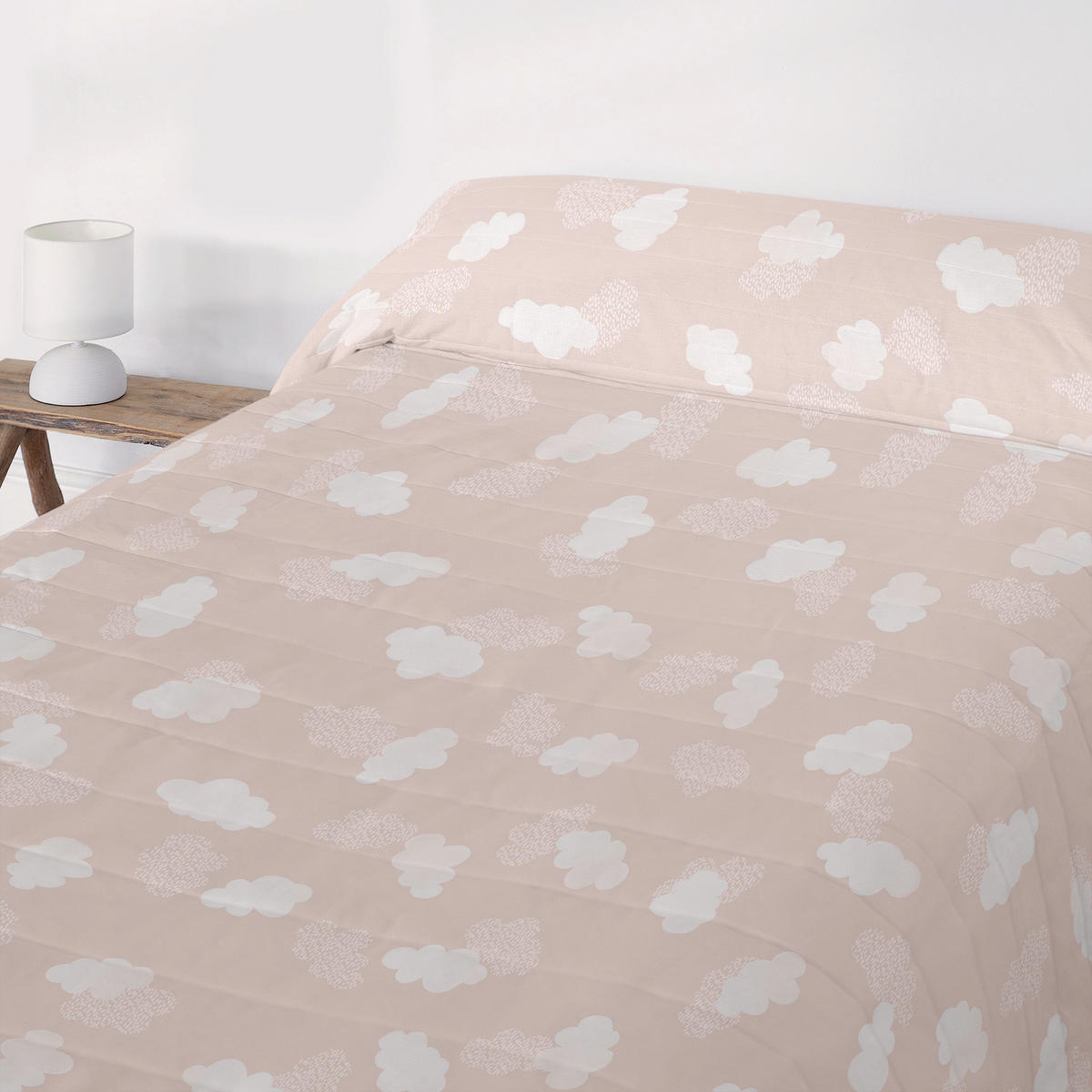TAGESDECKE Clouds Rosa 200x260 cm (Bett 105) - Pink, Textil (200/260cm) - Happy Friday