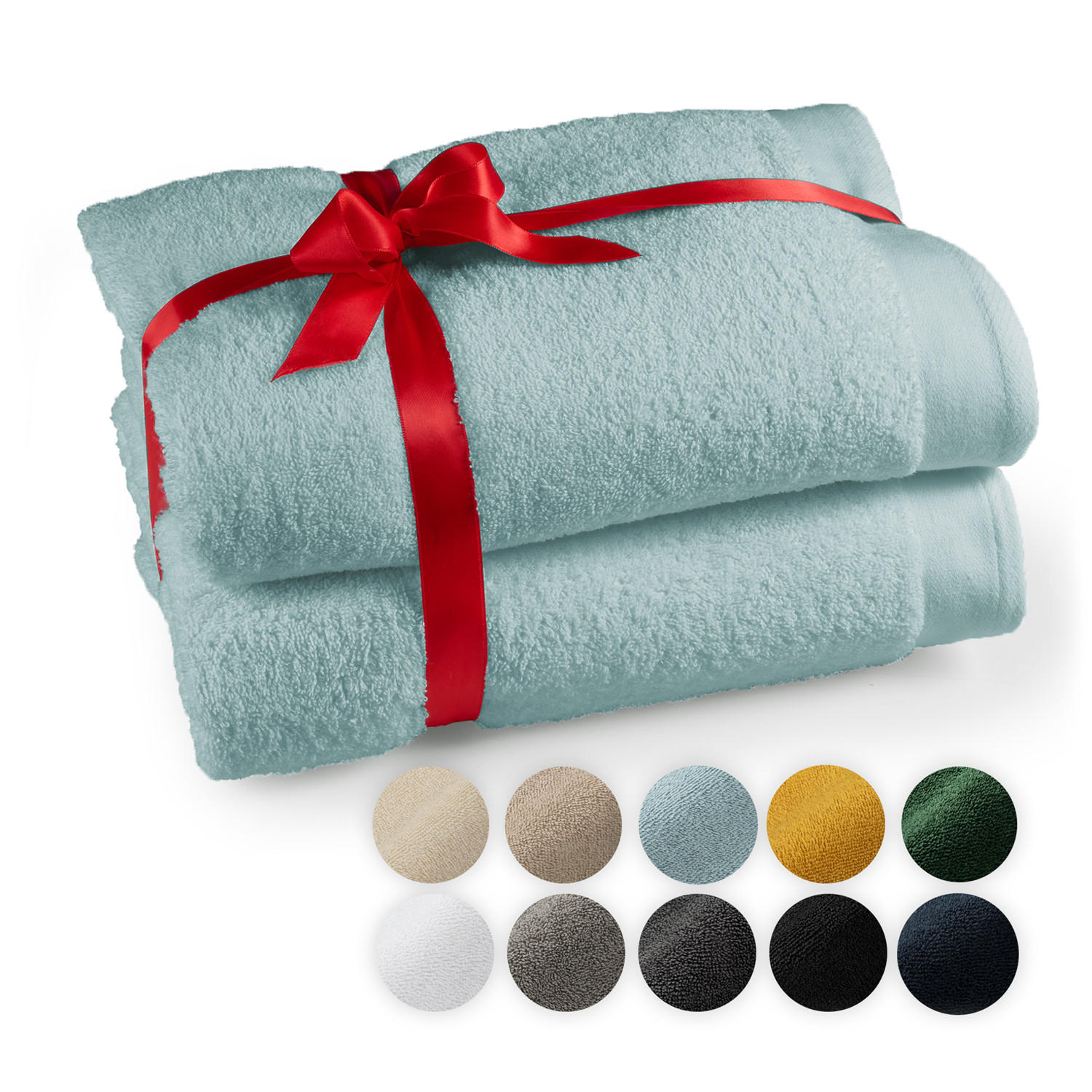 SAUNATUCH Hellblau, 2er-Set - Hellblau, Textil (80/200cm) - Blumtal
