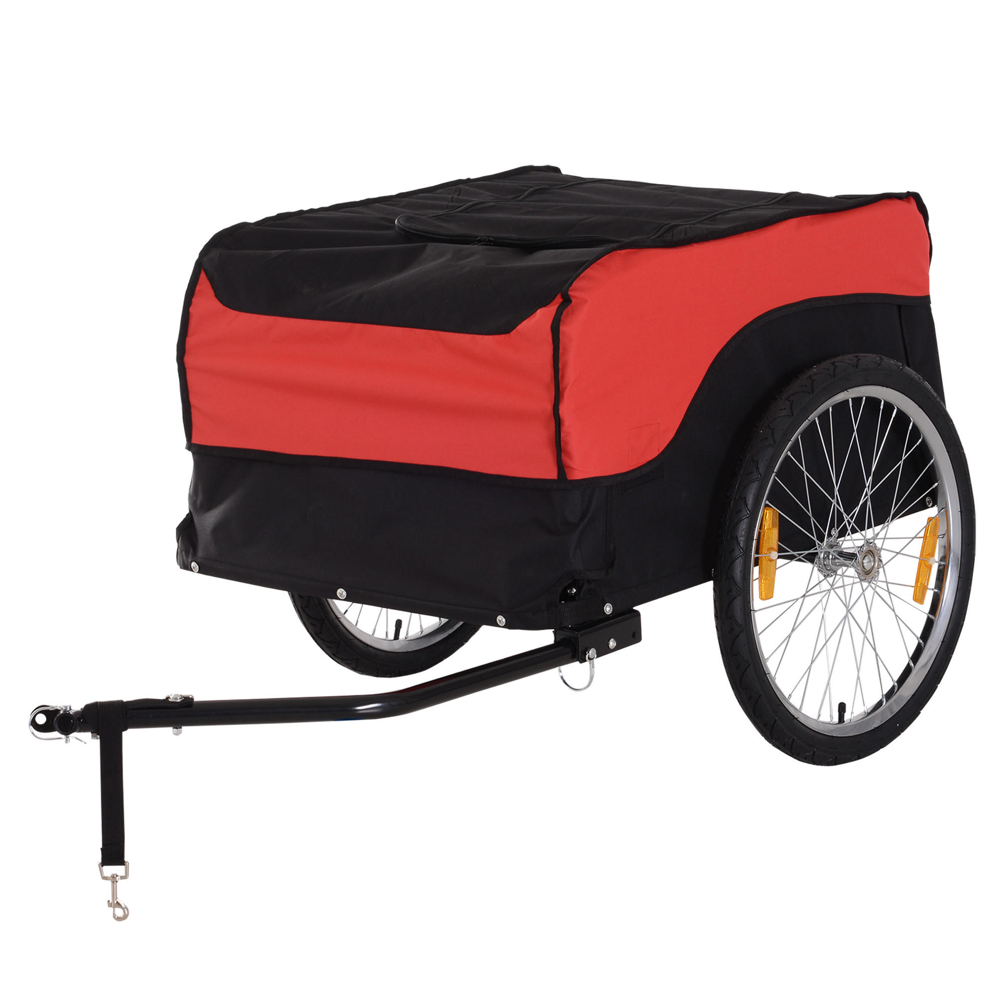 FAHRRADANHÄNGER DE-09175 klappbar, mit 20-Zoll-Reifen, wasserdicht Rot - Rot, Metall (77/65/130cm) - ComfortXL