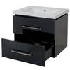 WASCHBECKEN+UNTERSCHRANK Hochglanz Schwarz - Schwarz Hochglanz, Keramik (61/54/48cm) - MCW