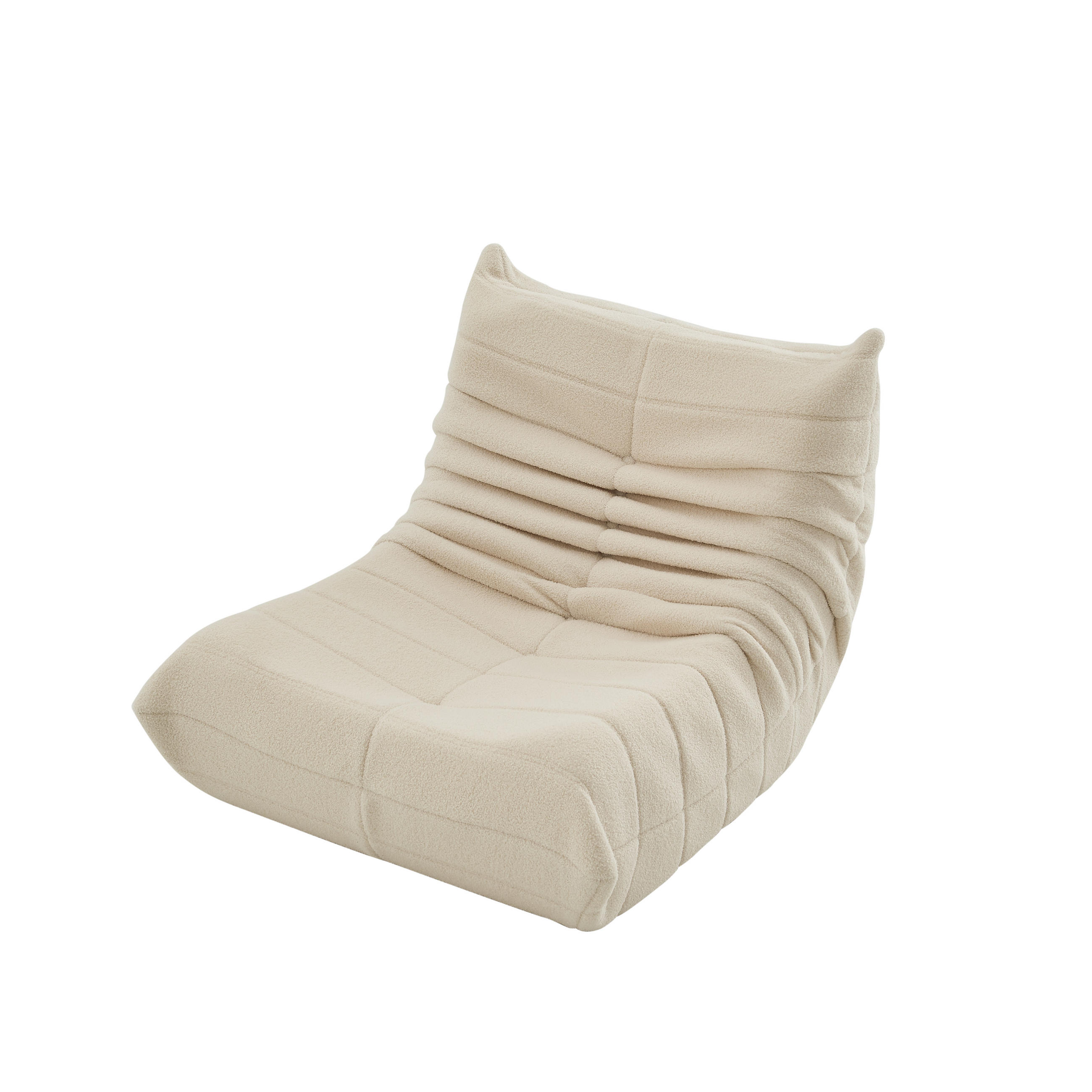 LOUNGESOFA 110/85/79 cm aus Teddy Optik in Beige mit Rückenlehne - Beige, Textil (110/79/85cm) - BEAOK