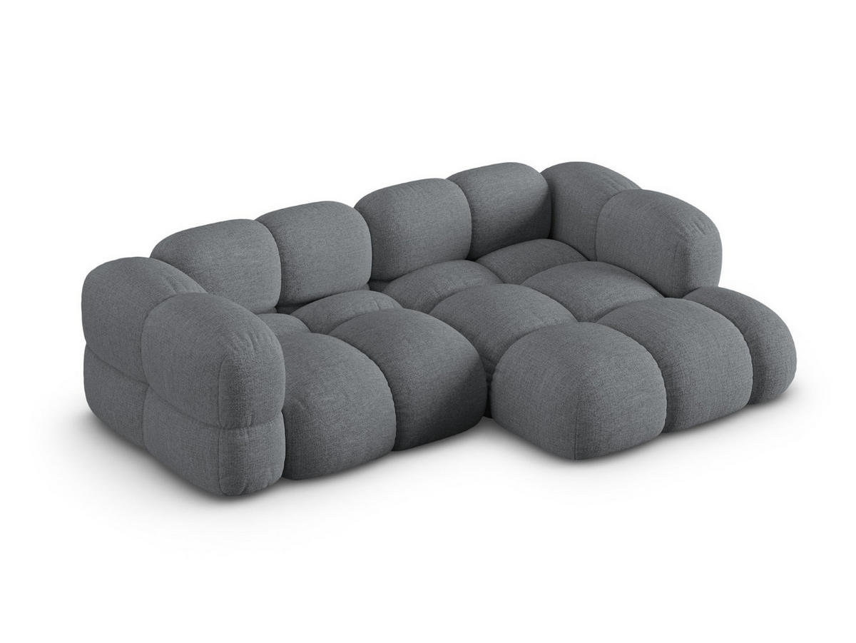 ECKSOFA rechts Loretto aus strukturiertem Stoff grau 3 Sitzplätze - Grau, Textil (147/250cm) - Cosmopolitan Design