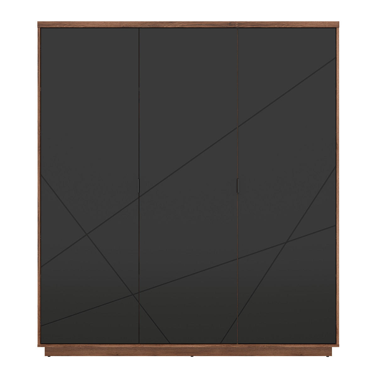 SKRIŇA 3 dvere Sven Čierna a drevo - čierna, kompozitné drevo (180/200/56cm) - Petits-meubles