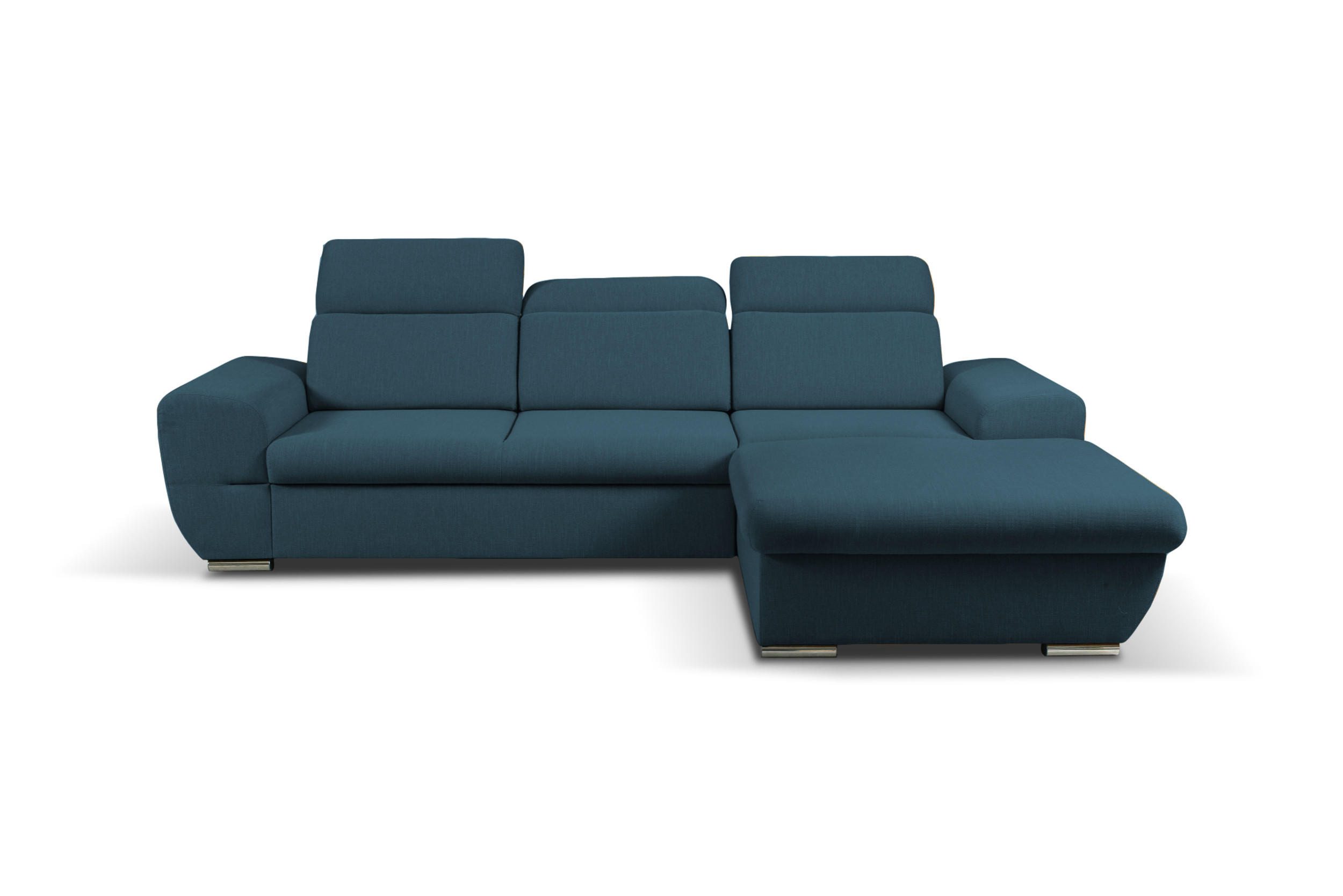 ECKSOFA - FRENSO - Rechts, Blau (Ronda 79) - Blau, Holzwerkstoff (281/183cm) - Möblo