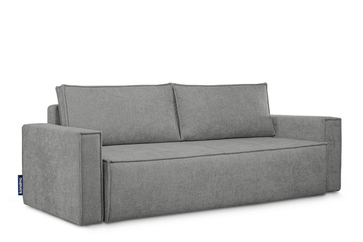 3-SITZER-SOFA NAPI II mit Schlaffunktion, grau - Grau, Textil (228/89/101cm) - KONSIMO®