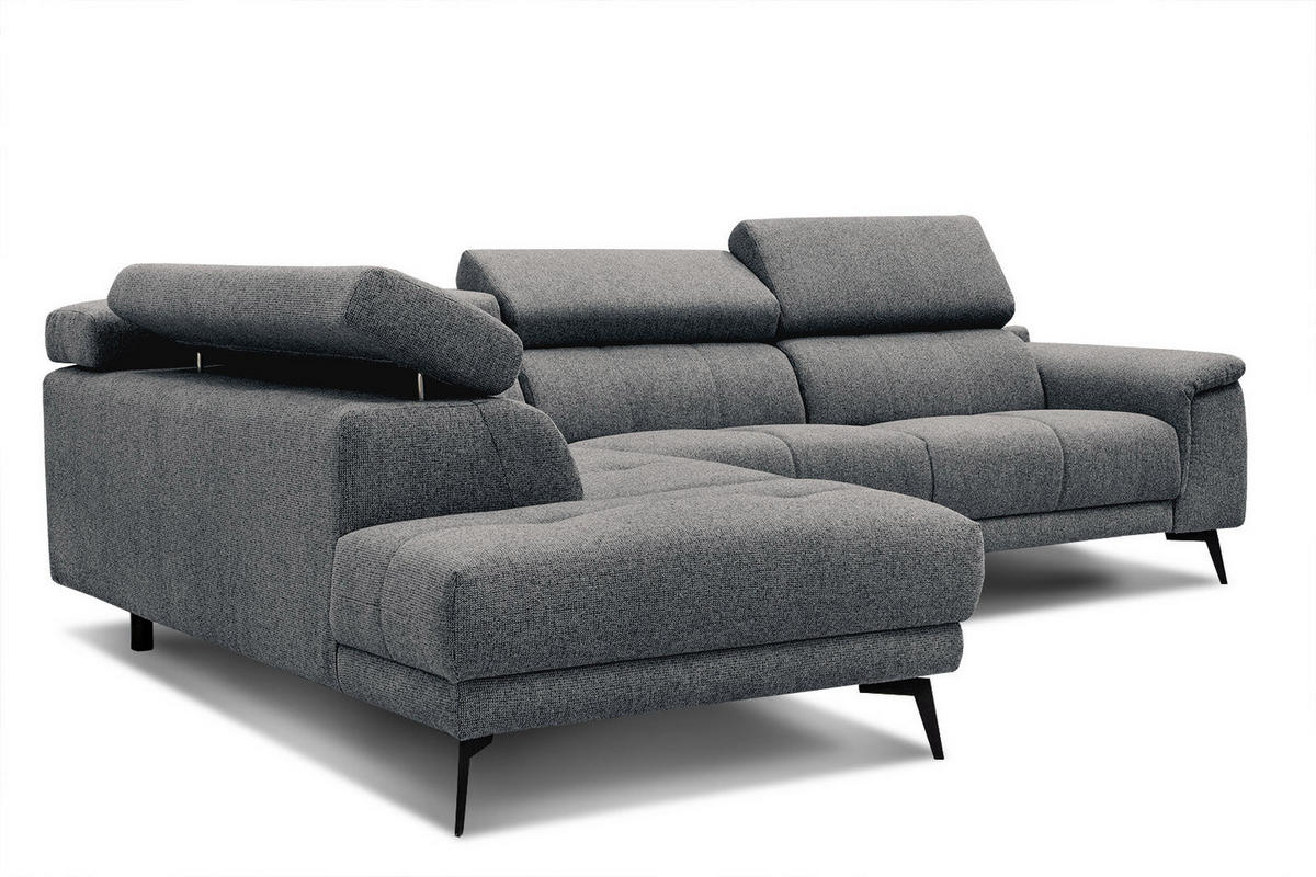 ECKSOFA FIERO 5-Sitzer, dunkelgrau - Dunkelgrau/Schwarz, Holzwerkstoff/Textil (158/269cm) - Courtois Laville