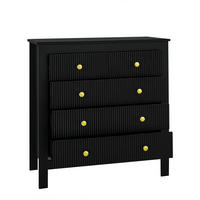SIDEBOARD mit Spezialtüren, fünf Schubladen und Goldgriffen vielseitig als Schuhschrank Schminktisch - Schwarz, Holzwerkstoff (79/80.05/39.5cm) - EVRYAE