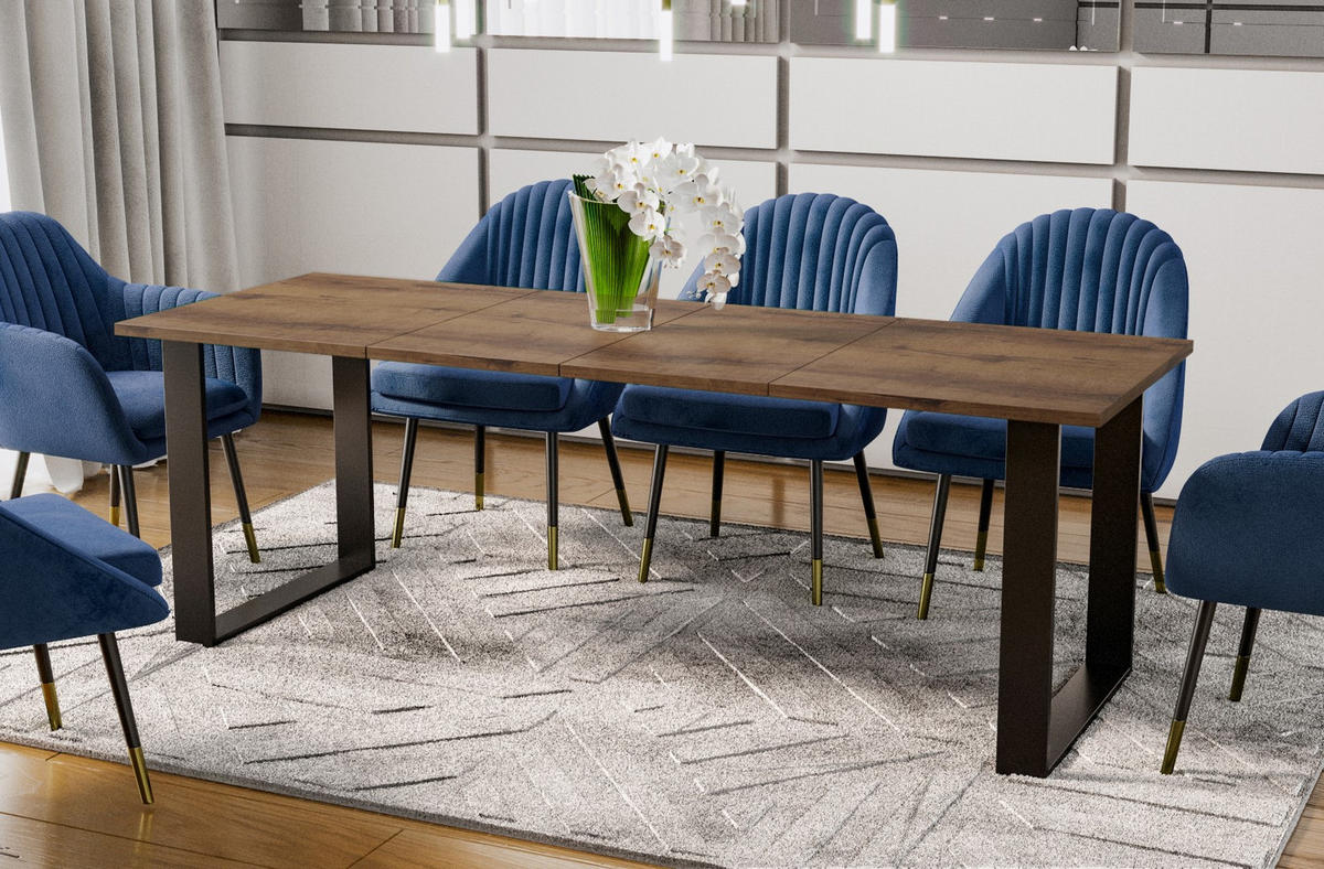 ESSTISCH Cora ausziehbar bis 210 cm - Mooreichefarben, Holzwerkstoff (130/80/76cm) - Endo-Moebel