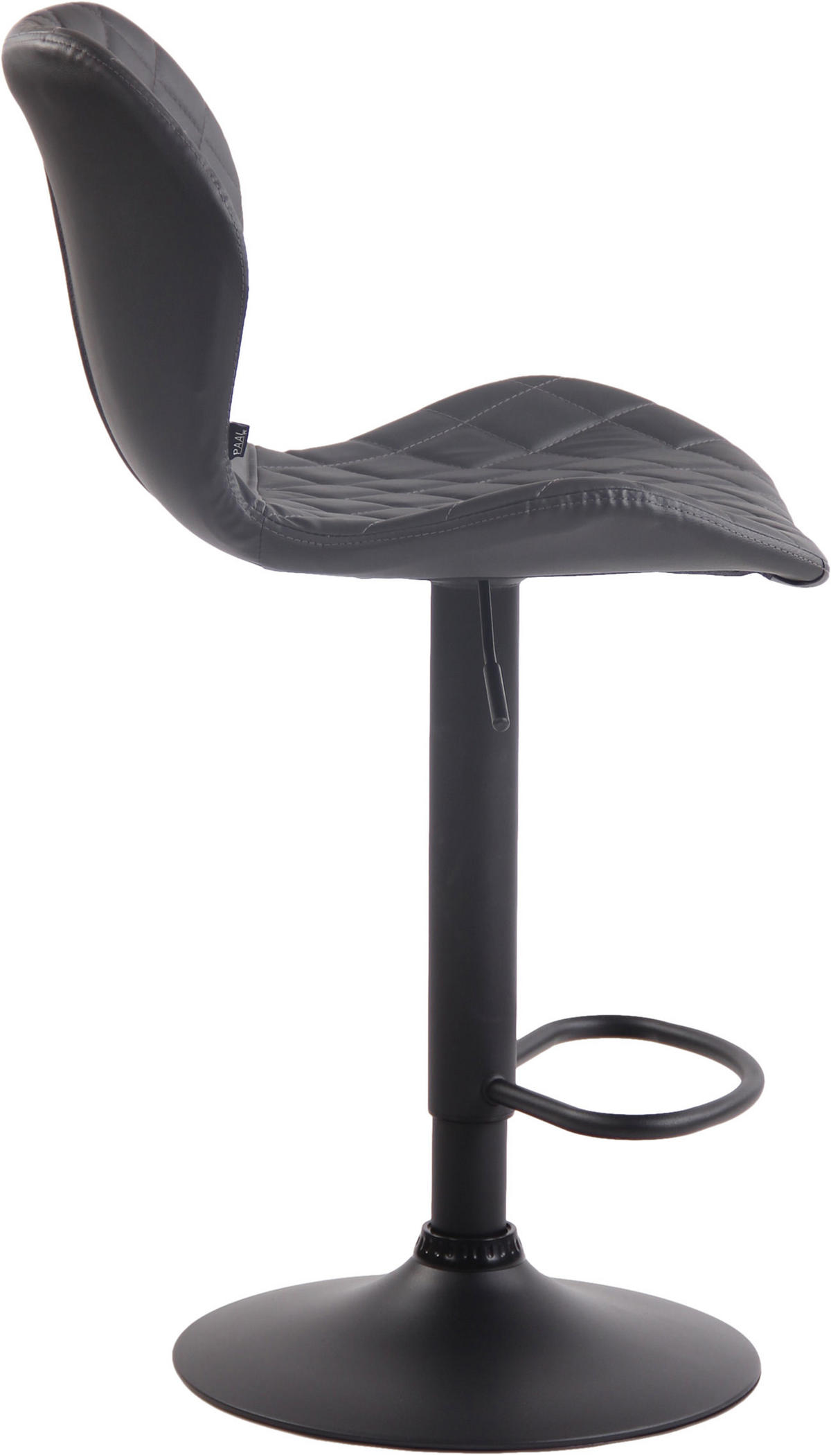 BARHOCKER 2er Set Lederlook grau - Schwarz/Grau, Textil/Metall (47/88/51cm) - CLP