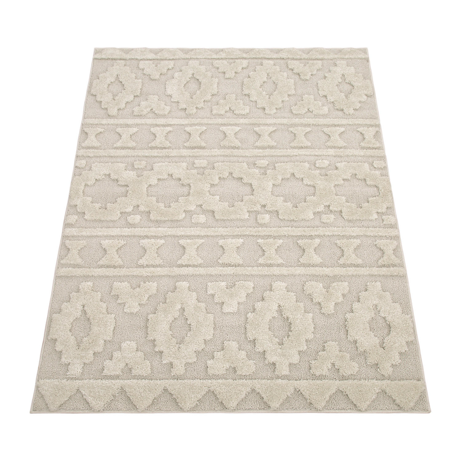 Paco Home Hochflorteppich Creme 80x150 cm