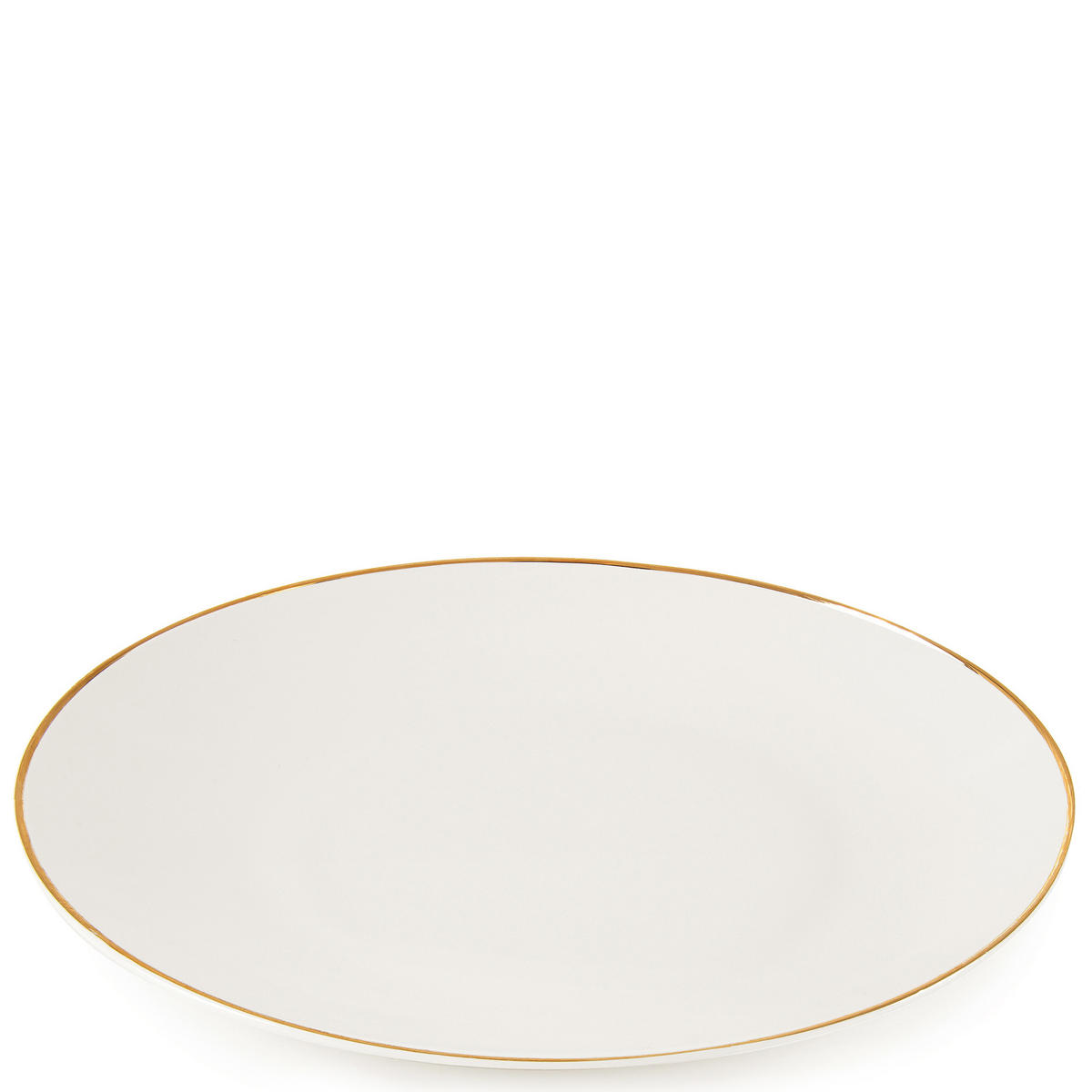 SPEISETELLER-SET AD BELLA, 6-tlg - Ecru/Goldfarben, Keramik (26/2.5/26cm) - KONSIMO®