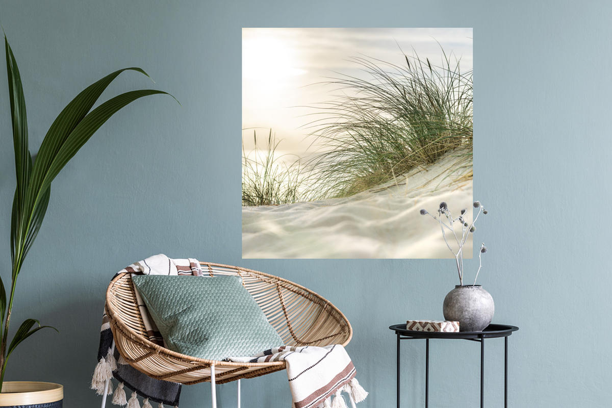 WANDTATTOO Dünen - Strand - Schlewswig-Holstein - Wattenmeer 50x50 cm - Creme, Kunststoff (50/50/0.1cm) - MuchoWow
