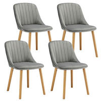 ESSZIMMERSTÜHLE 4er Set Samt Polsterstuhl Hellgrau - Grau, Textil (48.5/81/43.5cm)
