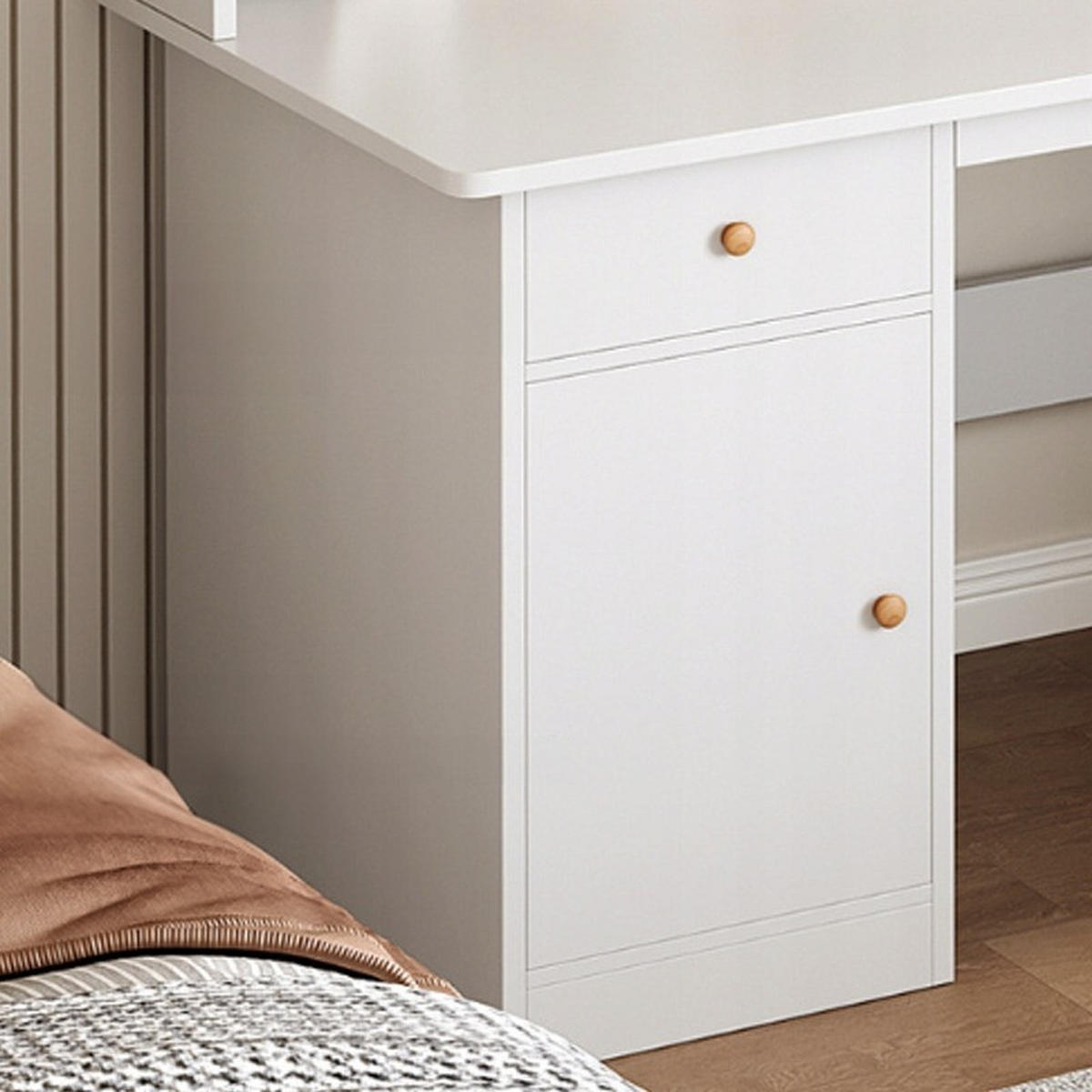 SCHREIBTISCH, weiß 120x43x165cm - Weiß, Holzwerkstoff (43/120/165cm)