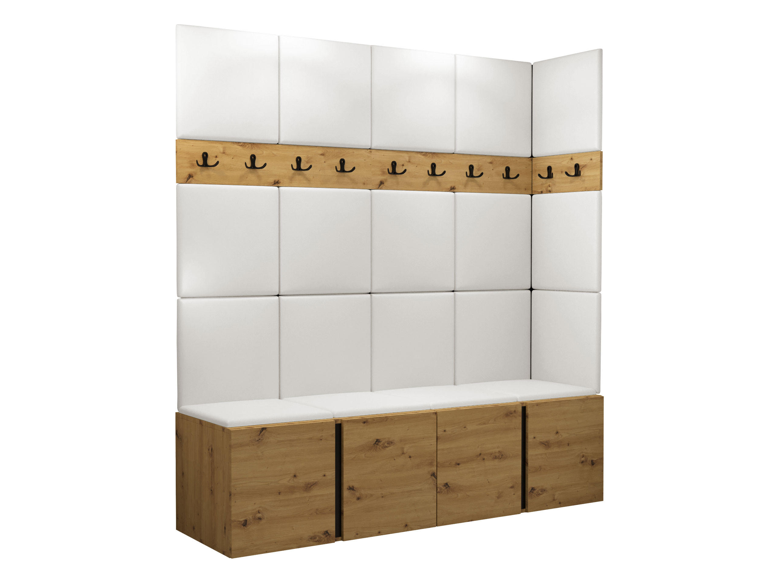 GARDEROBEN-SET Orion II - Eiche Artisan/Weiß, Holzwerkstoff/Kunststoff (168/186/46cm) - MIRJAN24