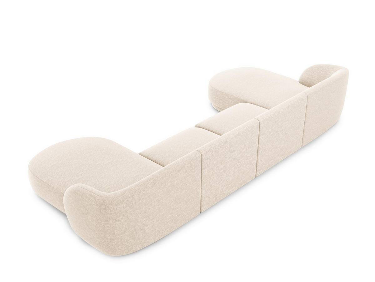 PANORAMASOFA Miley aus Chenille-Stoff leichtes beige 5 Sitzplätze - Creme, Textil (156/70/330cm) - Micadoni