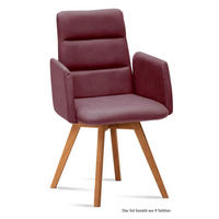 ARMLEHNSTUHL (8er-Set) Dobka 52x92x60 Eiche geölt/Marsala - Eichefarben/Brombeere, Kunststoff (60/92/52cm) - 58aufmkessel