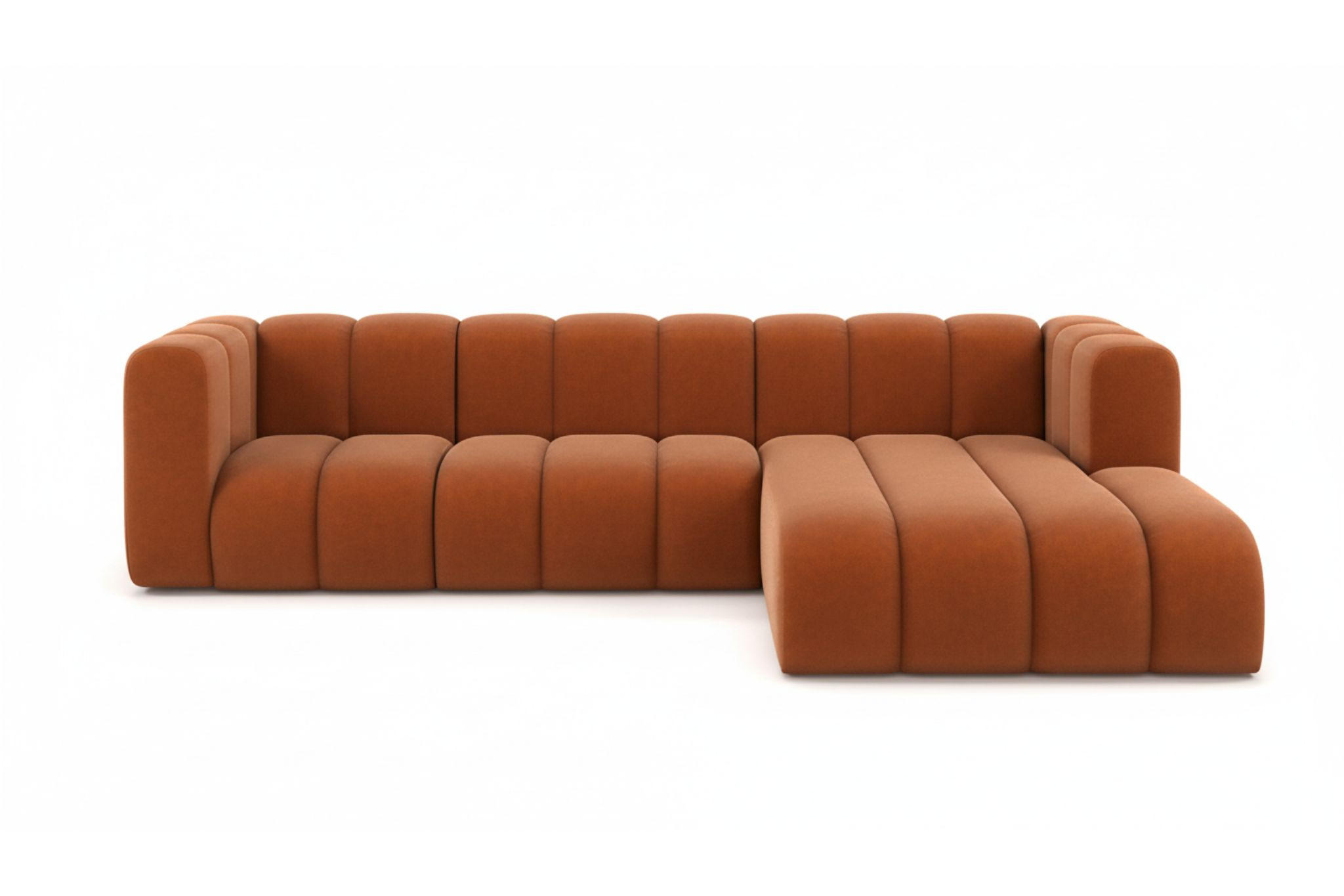 ECKSOFA L-Form Grand L 287 cm, Veloursstoff Salvador, Braun, Rechts - Braun, Holz (287/179cm) - Kaiser Möbel