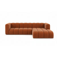 ECKSOFA L-Form Grand L 287 cm, Veloursstoff Salvador, Braun, Rechts - Braun, Holz (287/179cm) - Kaiser Möbel