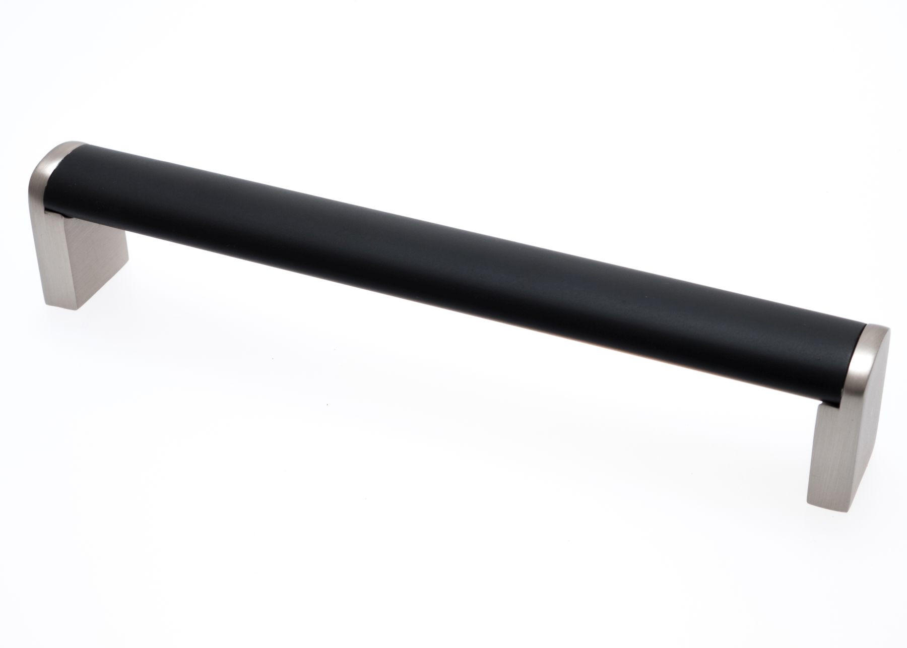 MÖBELGRIFF BA 160mm Schrankgriff BiColor Küchengriff Schwarz & Edelstahloptik - Schwarz, Metall (2/3/16.8cm) - Livingpoint24