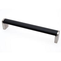 MÖBELGRIFF BA 160mm Schrankgriff BiColor Küchengriff Schwarz & Edelstahloptik - Schwarz, Metall (2/3/16.8cm) - Livingpoint24