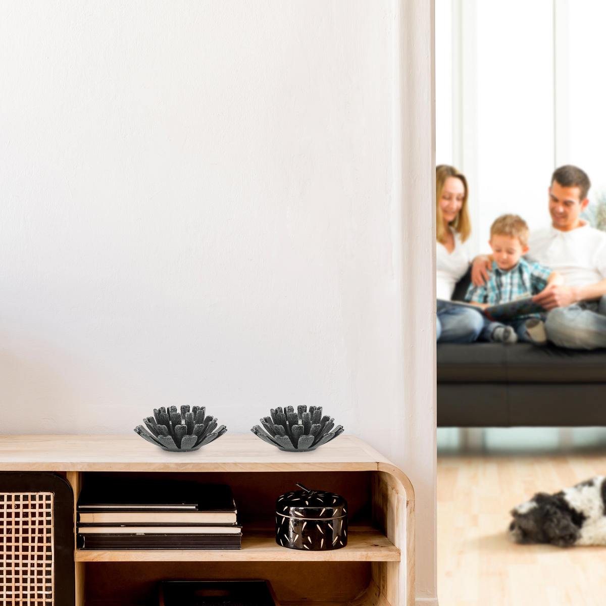 2xTEELICHTHALTER - Silberfarben, Metall (6cm) - Relaxdays