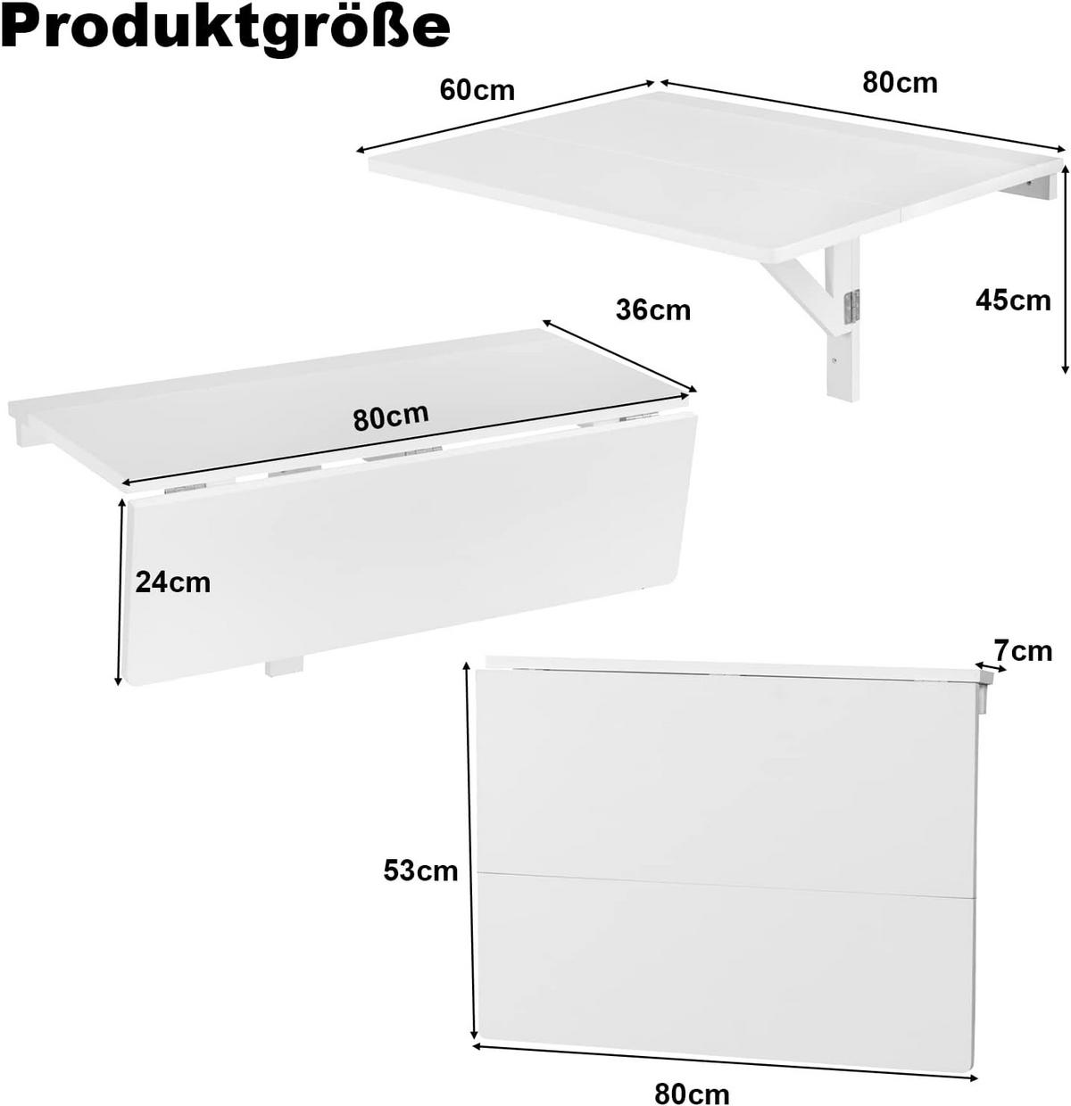 DATORBORD Vitt - Vit, Träbaserade material (60/80/45cm) - COSTWAY