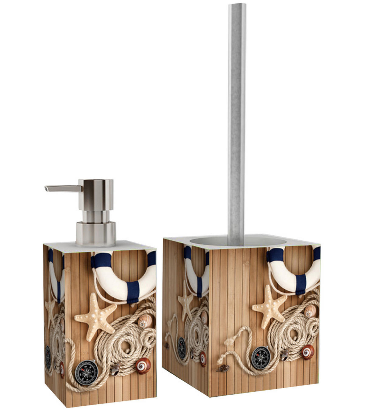 BADEZIMMER Set – Maritime - Beige, Kunststoff (7/17/7cm) - Sanilo