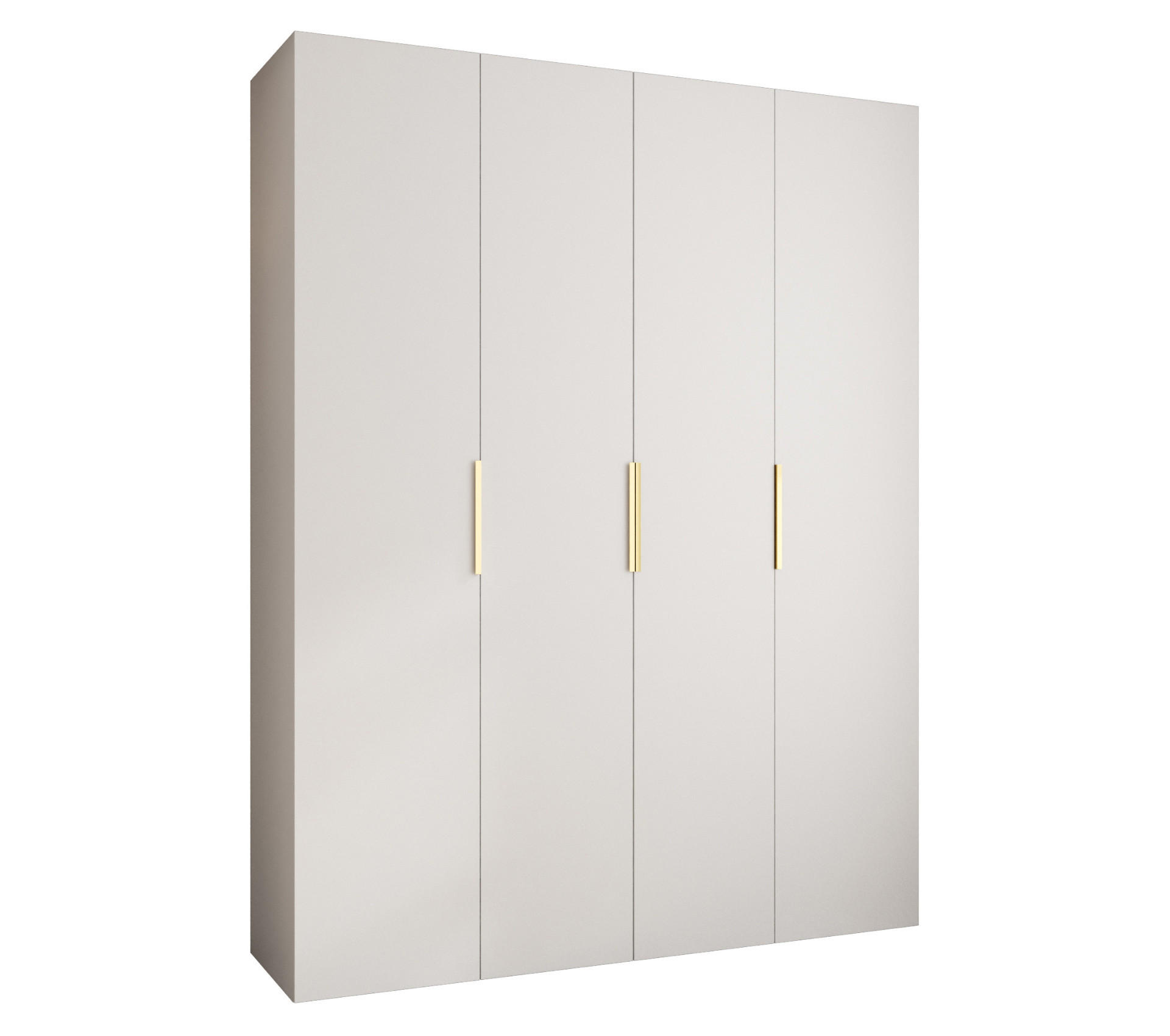 DREHTÜRENSCHRANK 245,5/190/40 4-türig - Goldfarben/Weiß, Holz/Metall (190/245.5/40cm) - Abiks Möbel