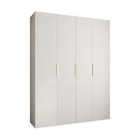 DREHTÜRENSCHRANK 245,5/190/50 4-türig - Goldfarben/Weiß, Holz/Metall (190/245.5/50cm) - Abiks Möbel