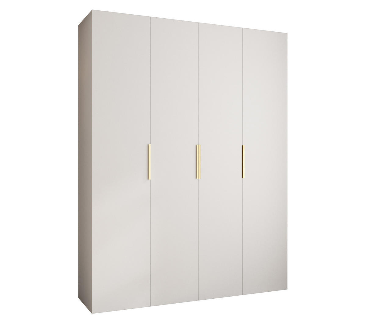 DREHTÜRENSCHRANK 245,5/190/50 4-türig - Goldfarben/Weiß, Holz/Metall (190/245.5/50cm) - Abiks Möbel