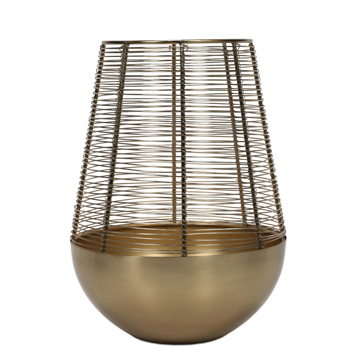 WINDLICHT Metall 20/20/32 cm - Goldfarben, Metall (20/32/20cm) - Home Styling Collection
