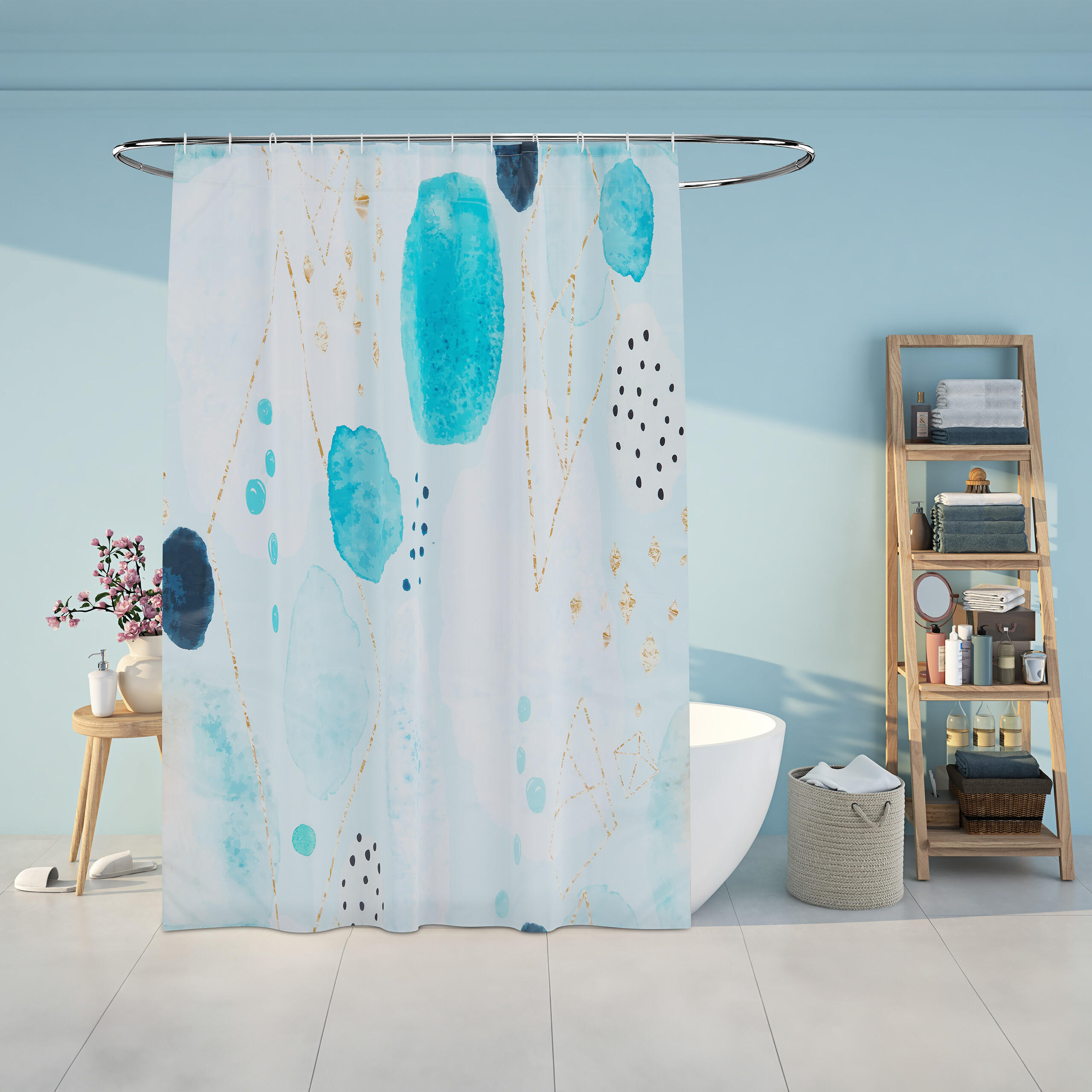 DUSCHVORHANG - Multicolor, Textil (180/0.1cm) - Relaxdays