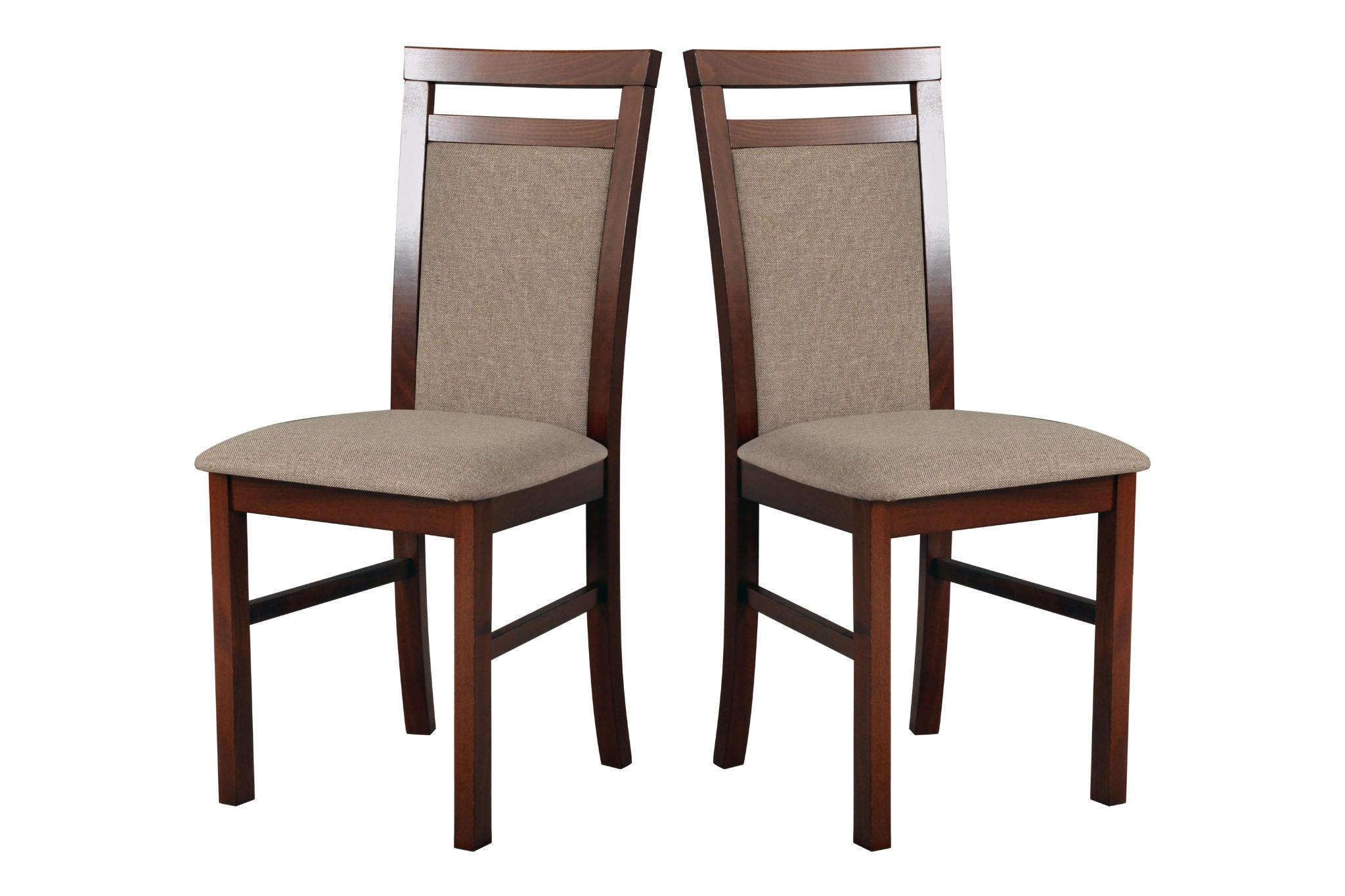 STUHL 2er Set MILANO 5 Walnussfarben - Walnussfarben/Bronzefarben, Holz (43/93/40cm) - Leaf Design