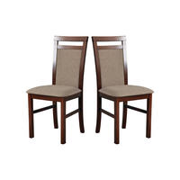 STUHL 2er Set MILANO 5 Walnussfarben - Walnussfarben/Bronzefarben, Holz (43/93/40cm) - Leaf Design
