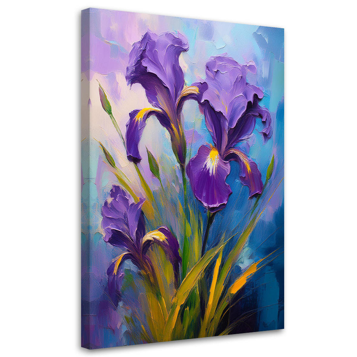 WANDBILD irisblumen aquarell - Lila, Textil (40/60cm) - Feeby