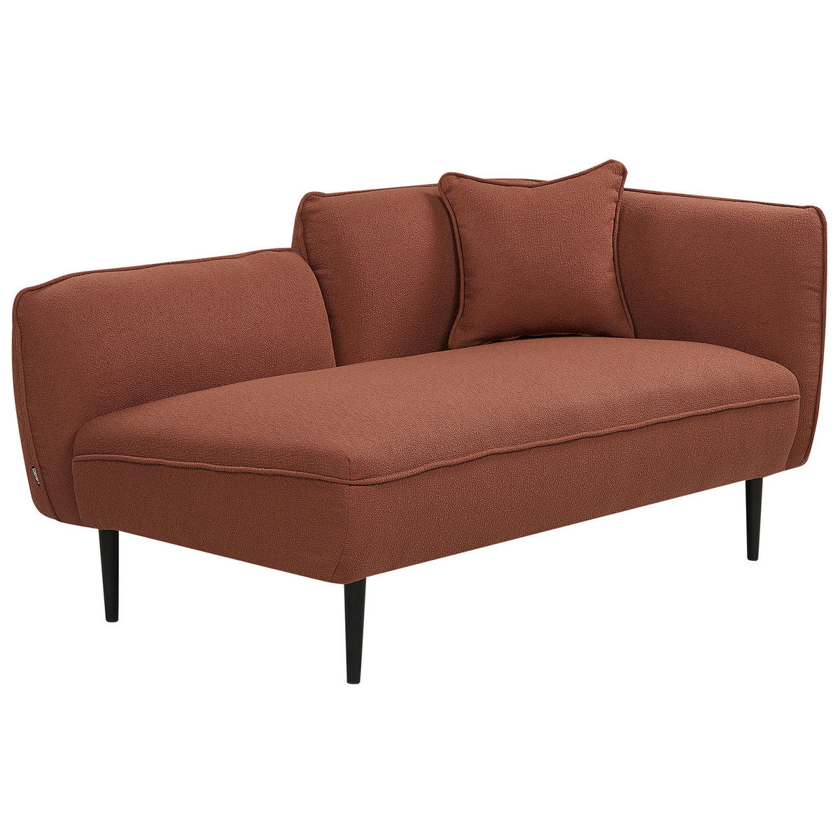 CHAISELONGUE Bouclé dunkelrot rechtsseitig Chevannes - Rot/Schwarz, Textil (138/74/77cm) - Beliani