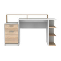SCHREIBTISCH - 138 cm x 60 cm - Holz, Platte - Naturfarben Hell, Weiß - ZACHARIE - Naturfarben/Weiß, Holz (60/138/82.5cm) - Vente-Unique