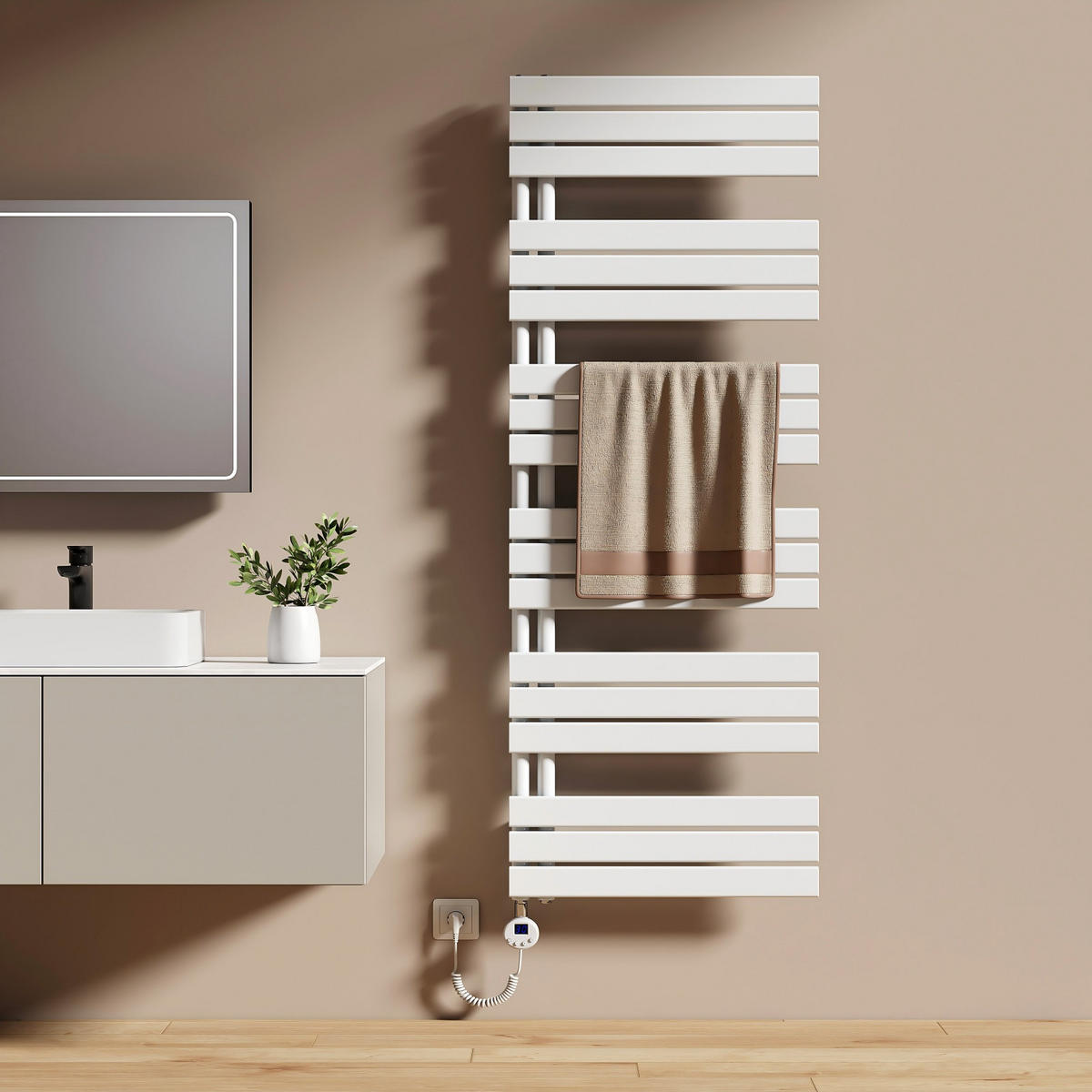 HEIZKÖRPER Elektrisch WLAN Thermostat Weiß - Weiß, Metall (60/159.9/5.9cm) - EMKE