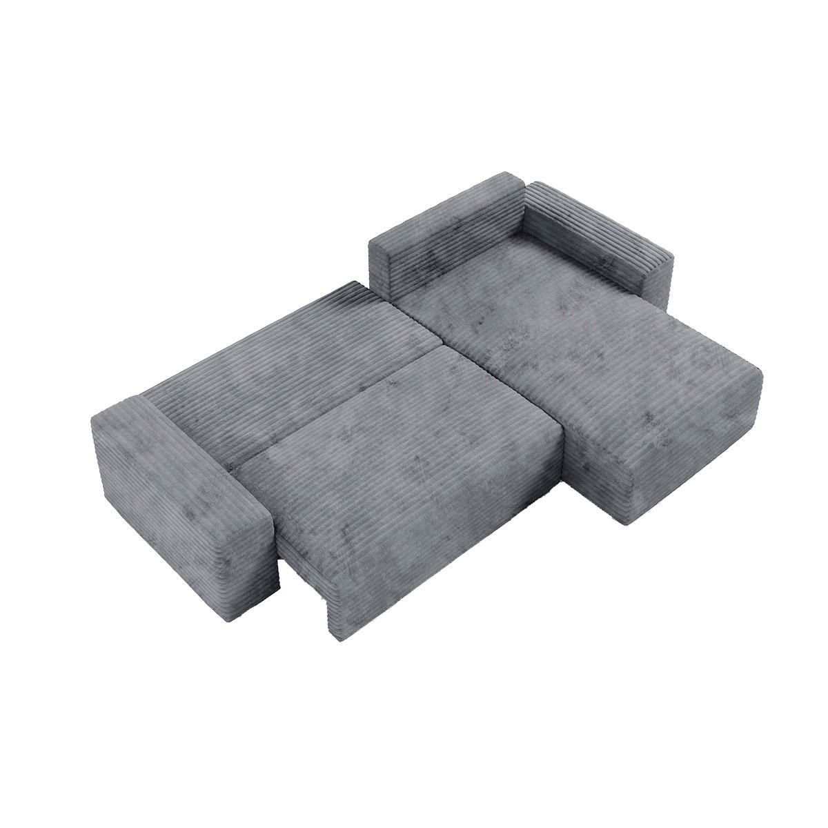 ECKSOFA Fabio 3 Sitzplätze Grau - Grau, Holz (300/185cm) - Petits-meubles