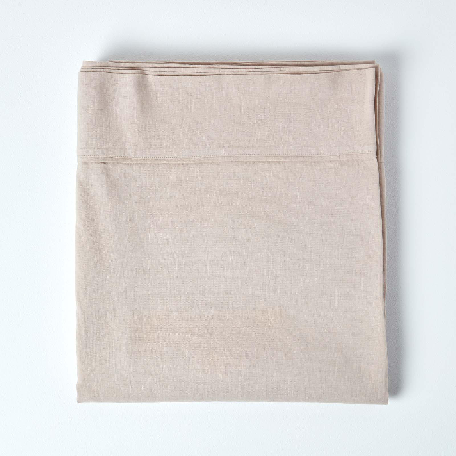 LEINEN-BETTLAKEN ohne Gummizug aus 60% Leinen & 40% Baumwolle - Beige, Textil (180/290cm) - Homescapes