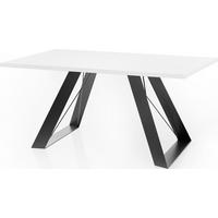 ESSTISCH Colter rechteckig ausziehbar, Weiß 160-260/90/76 cm - Schwarz/Weiß, Holzwerkstoff/Metall (160/90/76cm) - WFL GROUP