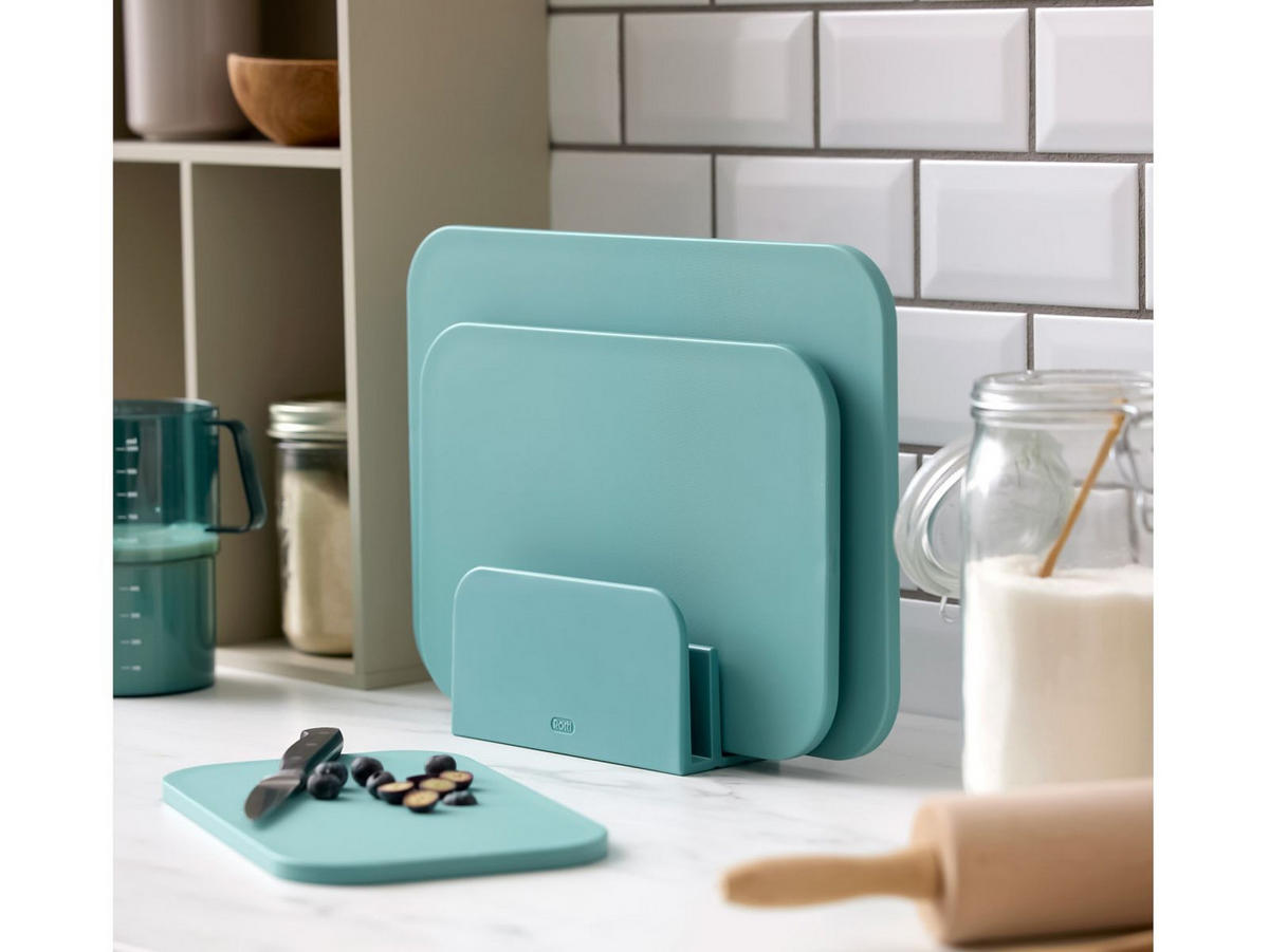 SCHNEIDEBRETTER-SET Choptima nordic green - Türkis, Kunststoff (35/26cm) - Rosti